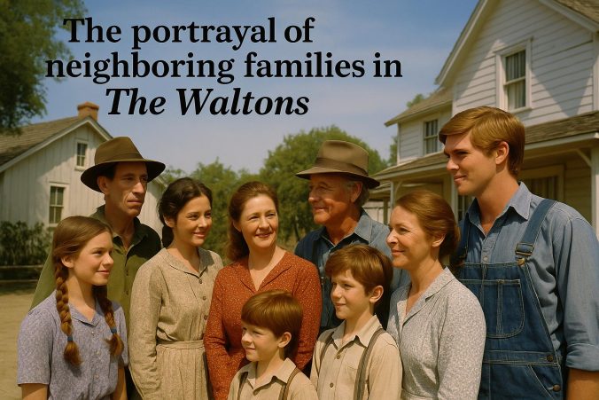 The portrayal of neighboring families in The Waltons.